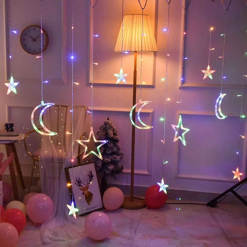 Christmas Lights 2024 Festoon String Light Fairy Garland Curtain Decor For Holiday 2025 New Year Decoration